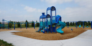 blue playground at Horizon Park