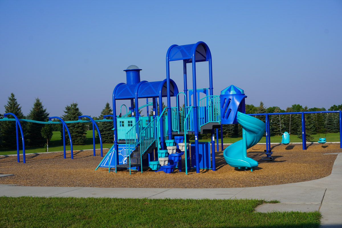 blue playground in Horizon Park