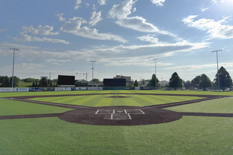 Bismarck Municipal Ballpark- a view from behind home plate