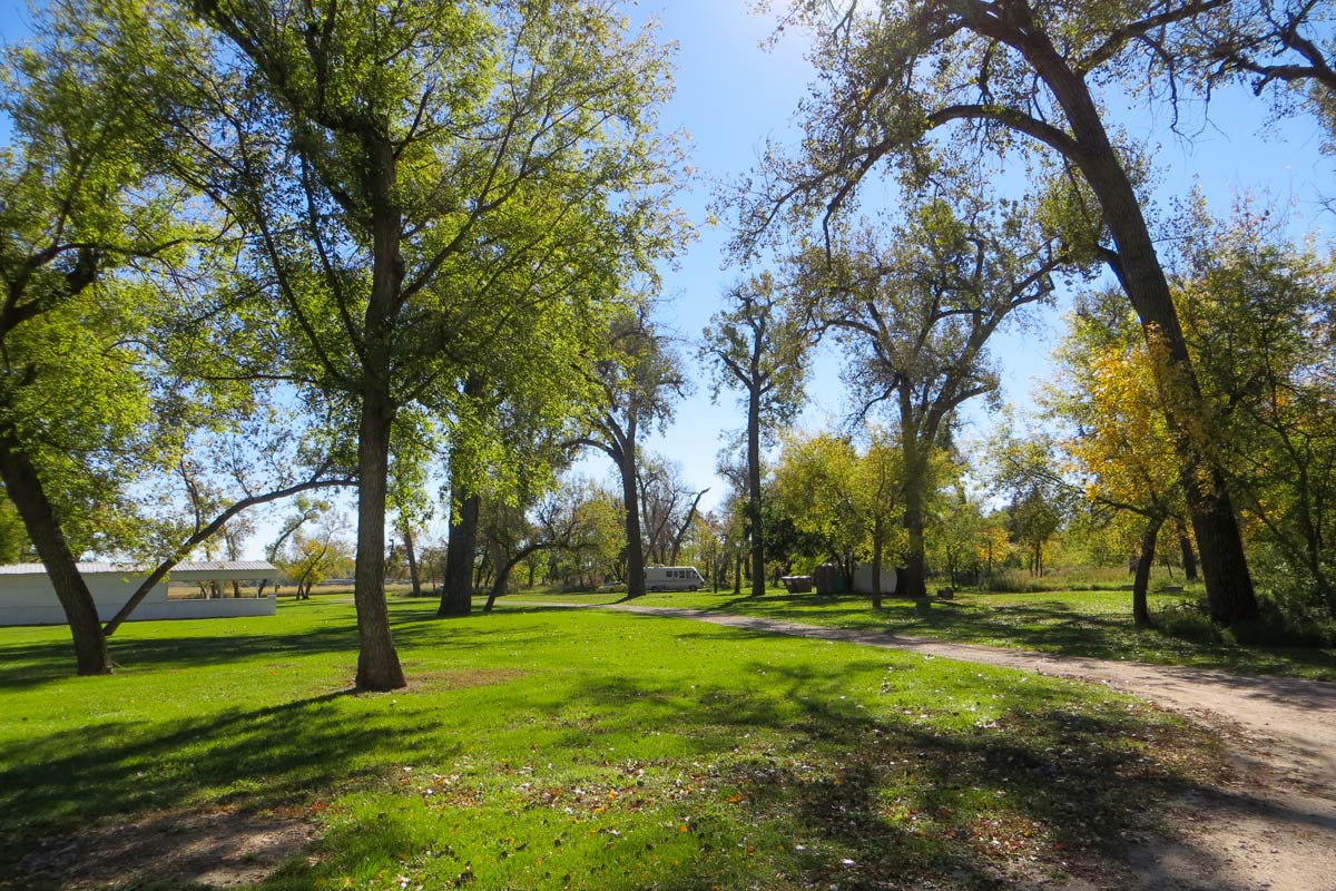wide angle view of a park & campground