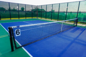 close up of pickleball court #6 at outdoor court