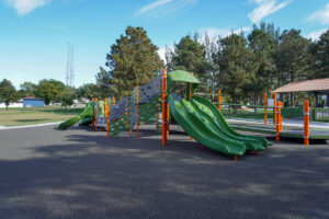 green playground at North Central Park