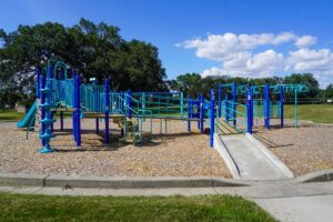 blue playground at Tatley-Eagles Park