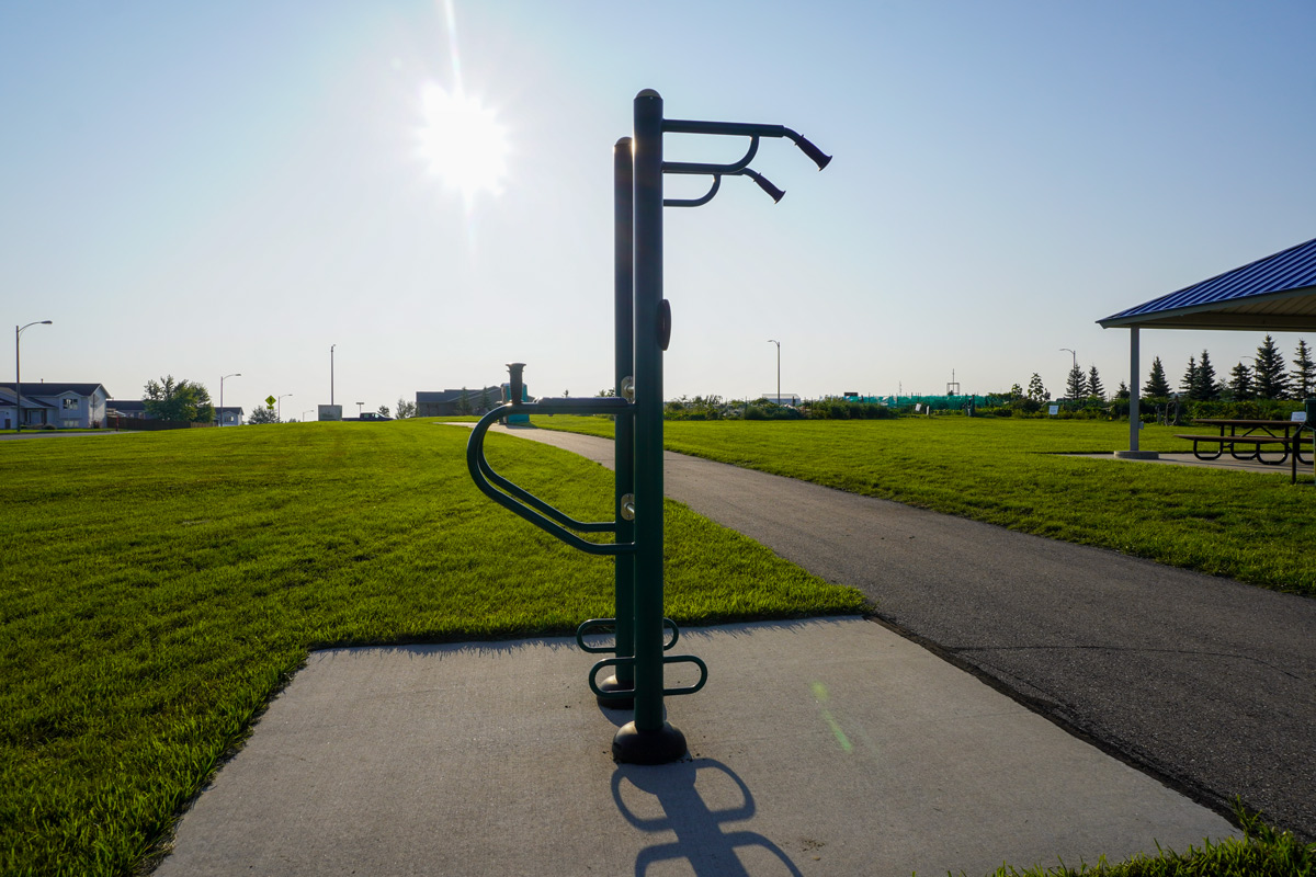 captain's chair at the Horizon Park Fitness Trail - side view