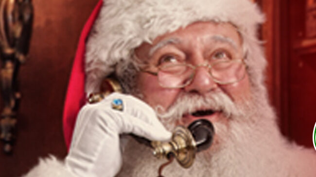 Santa making a phone call